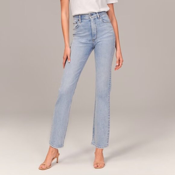 Abercrombie & Fitch Ultra High Rise Ankle Straight Jean (Light, Size 31 LONG) - Picture 1 of 4